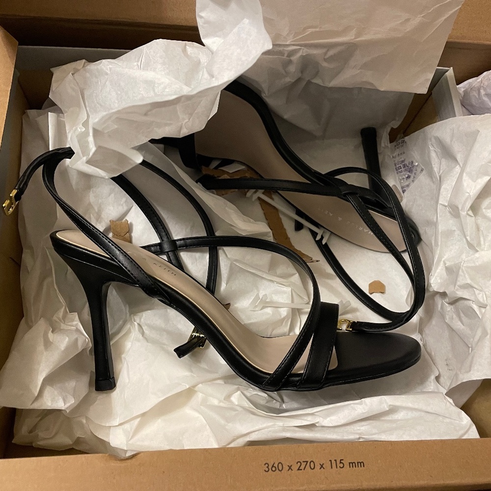 Asymmetric Strappy Heeled Sandals